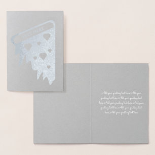 Cartão Metalizado Dia dos Namorados Pizza Cinza Prata