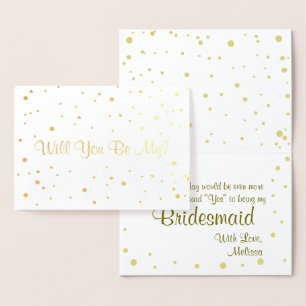 Cartão Metalizado Dourada Confetti será minha dona de cabras?