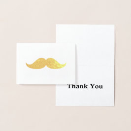 Cartão Metalizado Dourado bigode obrigado