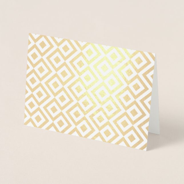 Cartão Metalizado Dourado e Branco Meander gravado (Frente)