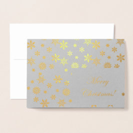 Cartão Metalizado Dourado Flocos de Neve Feliz Natal!