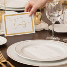 Elegant Foil Número da Mesa de Casamento Tent - VI