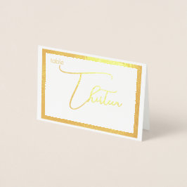 Cartão Metalizado Elegant Foil Placa de Número de Mesa de Casamento