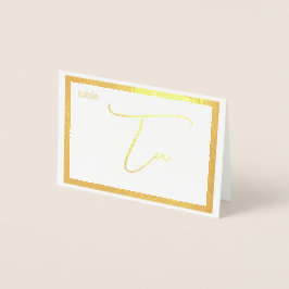 Cartão Metalizado Elegant Foil Placa de Número de Mesa de Casamento