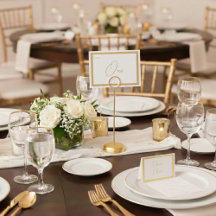Elegant Foil Wedding Número da Mesa em Tenda - UM