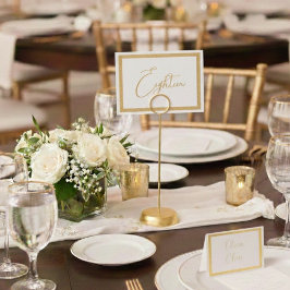 Cartão Metalizado Elegant Foil Wedding Table Number Tent - EIGHTEEN