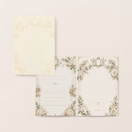 Cartão Metalizado Elegant Ivory Wedding Invitation with Champagne