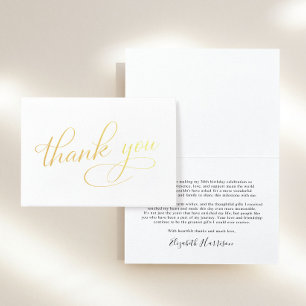 Cartão Metalizado Elegante 50º Aniversário Obrigado