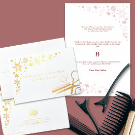 Cartão Metalizado Elegante Belo Holiday Season Gold Foil