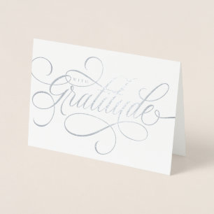 Cartão Metalizado Elegante com obrigado de script de gratidão você e