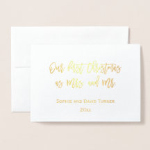 Elegante Dourado Nossa Primeira Celebração De Nata