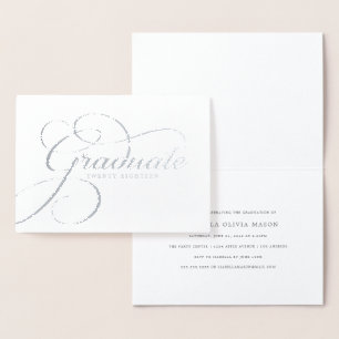 Cartão Metalizado Elegante Formando Real Foil Script