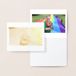 Cartão Metalizado Em memória de Gilbert Baker 1951 - 2017 Foil Card