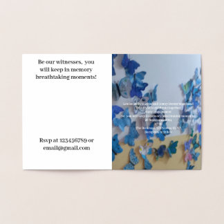 Cartão Metalizado Engagement Small Invitation Gold Foil Card