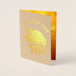 Cartão Metalizado Engraçado 3 Cartoons Ano Zodiac Aniversário Luxury