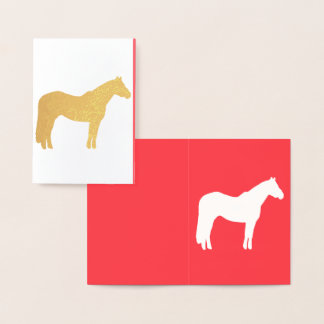 Cartão Metalizado Equine Business Card Red Professional Looking 