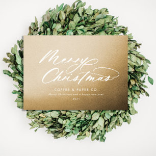 Cartão Metalizado Escrita tipográfica moderna - elegante - ouro corp