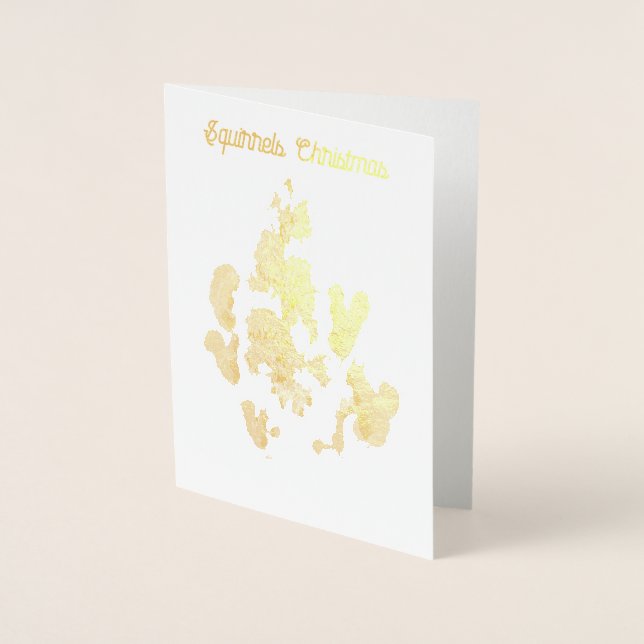 Cartão Metalizado Esquilos Natal (Frente)