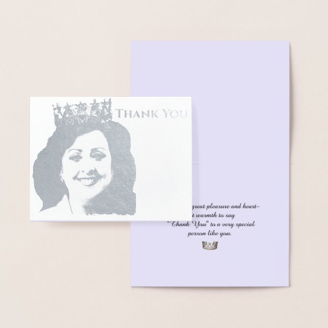 Cartão Metalizado Estilo Miss EUA Foil Crown com Saudação Fotográfic (Display)