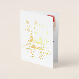 Cartão Metalizado Estrelas, lua, flocos de neve e Feliz Natal, ZSSG