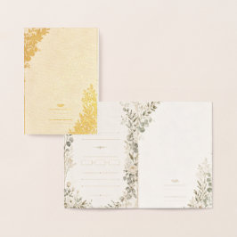 Cartão Metalizado European Wedding Invitation in Olive Green