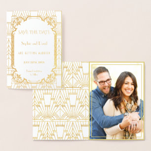 Cartão Metalizado Excelente De Luxo Gatsby Art Deco Casamento Salve 