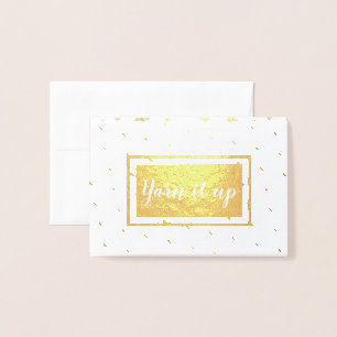 Cartão Metalizado Faça um Yarn-up Artesanatos