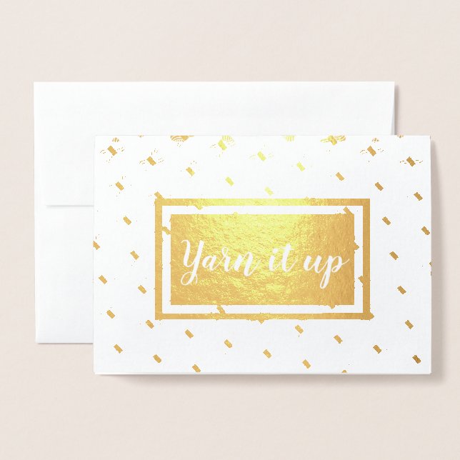 Cartão Metalizado Faça um Yarn-up Artesanatos (Frente com envelope)