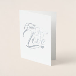 Cartão Metalizado Faith Hope e Love Personalizáveis