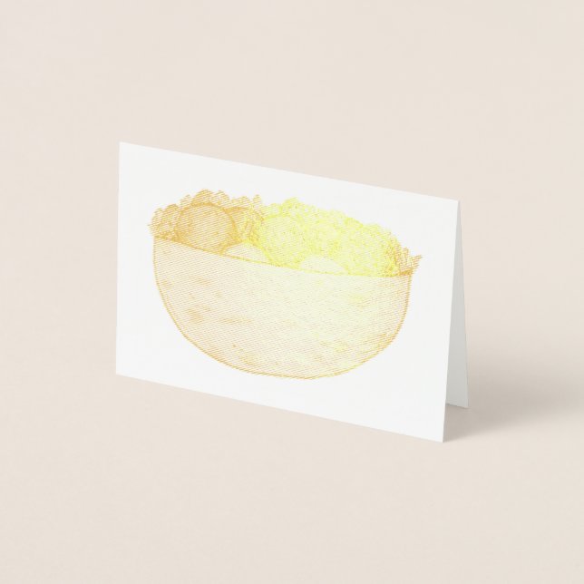 Cartão Metalizado Falafel Pita Sandwich, Comida do Mediterrâneo (Frente)