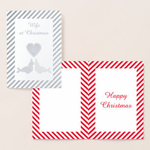 Cartão Metalizado Fechos de Beijo de Natal bonitos personalizados