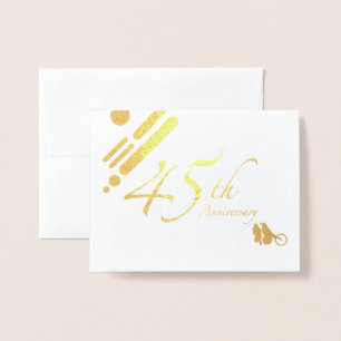 Cartão Metalizado Feliz 45º aniversário do Mod Birds