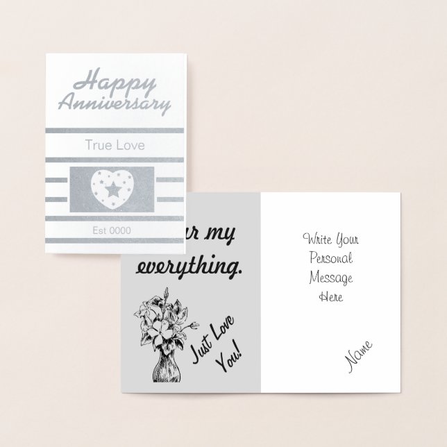 Cartão Metalizado Feliz Aniversário (Exibição)