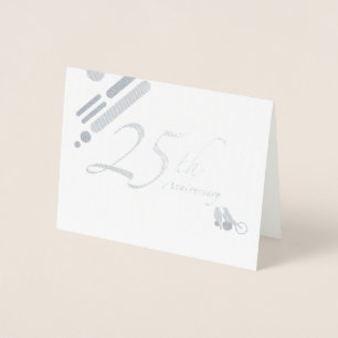 Cartão Metalizado Feliz Aniversário de 25