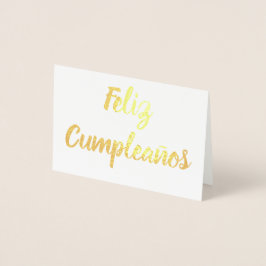 Cartão Metalizado Feliz Cumpleaños