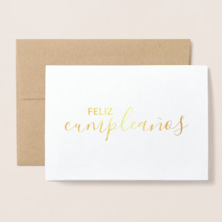Cartão Metalizado Feliz Cumpleaños Elegant Spanish Happy Birthday