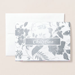 Cartão Metalizado Feliz Dia de as mães. Nome personalizado Luxury