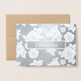 Cartão Metalizado Feliz Dia de as mães. Nome personalizado Luxury