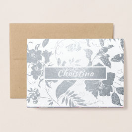 Cartão Metalizado Feliz Dia de as mães. Nome personalizado Luxury