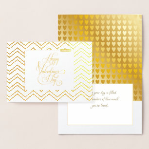 Cartão Metalizado Feliz Dia dos Namorados Luxuoso Elegante Dourado