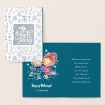 Feliz Férias. Crianças de patinação | Nome persona