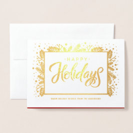 Cartão Metalizado Feliz Férias. Foto personalizada luxo