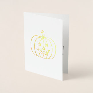 Cartão Metalizado Feliz Halloween Pumpkin