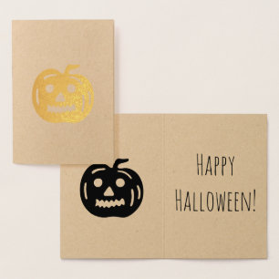 Cartão Metalizado Feliz Halloween Pumpkin