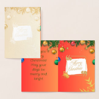 Cartão Metalizado feliz natal