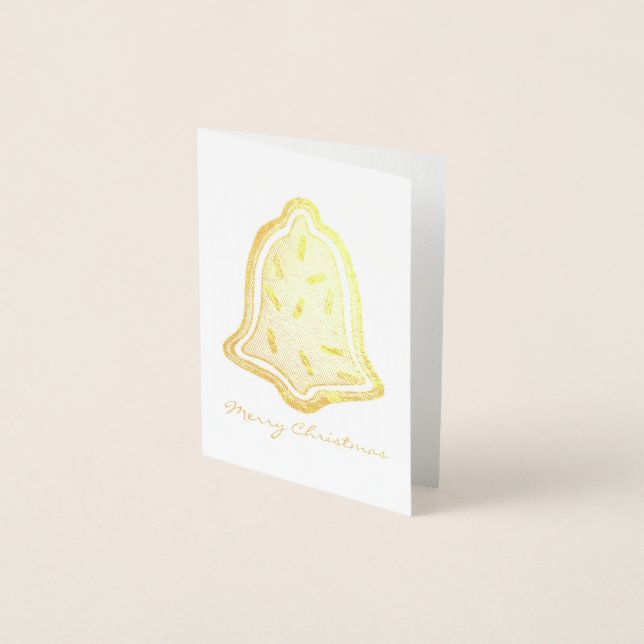 Cartão Metalizado Feliz Natal - Bolachas de Açúcar Sprinkles Xmas (Frente)