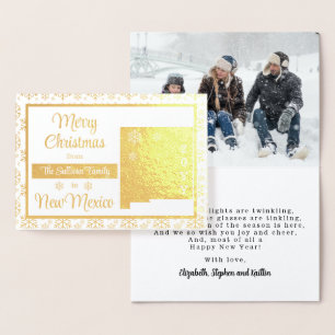 Cartão Metalizado Feliz Natal da Foto do Novo México
