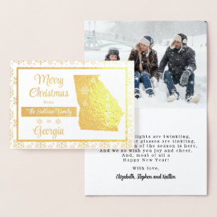 Cartão Metalizado Feliz Natal do Estado da Geórgia Foto