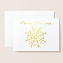 Cartão Metalizado Feliz Natal e Floco de Neve