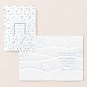 Cartão Metalizado Feliz Natal & feliz ano novo! Neve 2020 do XMAS